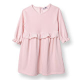 HelloBaby Kız Bebek Enjoy Bear Kadife Elbise Düğmeli Uzun Kol