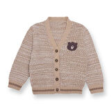 HelloBaby Erkek Bebek Hello Cute Bear Triko Hırka Düğmeli V Yaka Uzun Kol