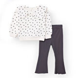 HelloBaby Kız Bebek Monochrome Bluz-Tayt Uzun Kol Reçme Paça