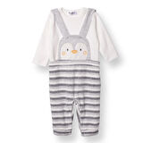 Bebetto Erkek Bebek Yenidoğan Salopet-Sweatshirt Çıtçıtlı Happy Penguin Bisiklet Yaka Uzun Kol Patiksiz Paç