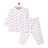 HelloBaby Kız Bebek Uzun Kol Pijama Takımı Düğmeli Bebe Yaka Reçme Paça