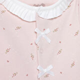 Bebetto Kız Bebek Yenidoğan Tiny Florist Tulum-Şapka İnterlok Fırfırlı Yaka Uzun Kol Patikli Paça