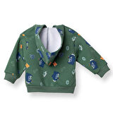 HelloBaby Erkek Bebek Kapüşonlu Hırka Fermuarlı Uzun Kol