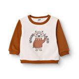 HelloBaby Erkek Bebek Woodland 1 Sweatshirt Şardonlu Bisiklet Yaka Uzun Kol