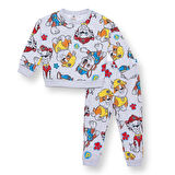 Paw Patrol Erkek Bebek Eşofman Takımı Şardonlu Bisiklet Yaka Uzun Kol Ribanalı Paça