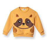 HelloBaby Erkek Bebek Woodland Boy 1 Sweatshirt Şardonlu Bisiklet Yaka Uzun Kol