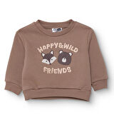 HelloBaby Erkek Bebek Woodland Boy 2 Sweatshirt Şardonlu Üç İplik Bisiklet Yaka Uzun Kol