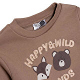 HelloBaby Erkek Bebek Woodland Boy 2 Sweatshirt Şardonlu Üç İplik Bisiklet Yaka Uzun Kol