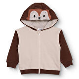 HelloBaby Erkek Bebek Woodland 1 Kapüşonlu Hırka Üç İplik Kapüşonlu Yaka Uzun Kol