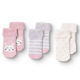 HelloBaby Kız Bebek 3lü Havlu Çorap