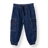 HelloBaby Erkek Bebek New Year Denim Pantolon Lastikli Paça
