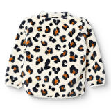 HelloBaby Kız Bebek Leopar Welsoft Hırka Peluş Uzun Kol