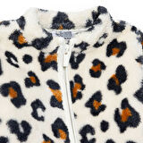 HelloBaby Kız Bebek Leopar Welsoft Hırka Peluş Uzun Kol