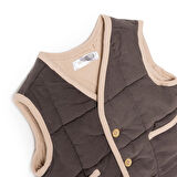 HelloBaby Erkek Bebek Woodland 1 Yelek Fitilli Kadife Dokuma V Yaka Atlet Kol