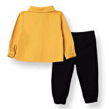 HelloBaby Erkek Bebek Gömlek-Pantolon Gabardin Gömlek Yaka Uzun Kol Reçme Paça