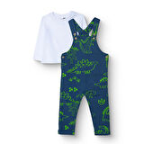 HelloBaby Erkek Bebek Salopet-Sweatshirt Süprem Bisiklet Yaka Uzun Kol Reçme Paça