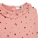 HelloBaby Kız Bebek Teddy Bear Elbise Fırçalı Süprem Bisiklet Yaka Uzun Kol