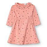 HelloBaby Kız Bebek Teddy Bear Elbise Fırçalı Süprem Bisiklet Yaka Uzun Kol