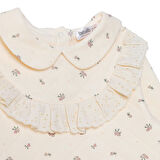 Bebetto Kız Bebek Cutie Bluz-Pantolon Kapitone Örme Bebe Yaka Uzun Kol Lastikli Paça