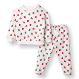 HelloBaby Kız Bebek Eşofman Takımı Bisiklet Yaka Uzun Kol Reçme Paça