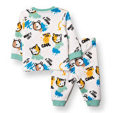 HelloBaby Erkek Bebek Uzun Kol Pijama Takımı İnterlok Bisiklet Yaka Uzun Kol Ribanalı Paça