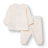 HelloBaby Kız Bebek Kadife Pijama Takımı Kadife Bisiklet Yaka Ribanalı Paça