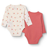 HelloBaby Kız Bebek 2li Uzun Kol Body Ribana Çıtçıtlı Yaka Uzun Kol