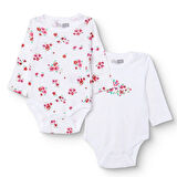 HelloBaby Kız Bebek 2li Uzun Kol Body Çıtçıtlı Yaka Uzun Kol Ribana Paça
