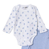 HelloBaby Erkek Bebek 2li Uzun Kol Body Zarf Yaka Uzun Kol Ribana Paça