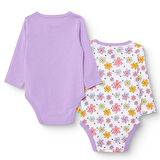 HelloBaby Kız Bebek 2li Uzun Kol Body Ribana Çıtçıtlı Yaka Uzun Kol