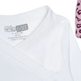 HelloBaby Kız Bebek Yenidoğan Zıbın-Şapka-Patikli İnterlok V Yaka Uzun Kol Patikli Paça