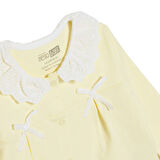 HelloBaby Kız Bebek Uzun Kol Pijama Takımı İnterlok Bebe Yaka Uzun Kol Reçme Paça