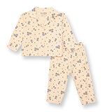 HelloBaby Kız Bebek Uzun Kol Pijama Takımı Düğmeli Bebe Yaka Reçme Paça