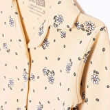 HelloBaby Kız Bebek Uzun Kol Pijama Takımı Düğmeli Bebe Yaka Reçme Paça