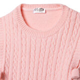 HelloBaby Kız Bebek Floral Teddy Bear Yelek Triko Bisiklet Yaka Kısa Kol