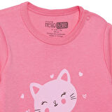 HelloBaby Kız Bebek Patiksiz Tulum İnterlok Bisiklet Yaka Uzun Kol Ribanalı Paça