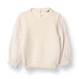 HelloBaby Kız Bebek Floral Teddy Bear Kazak Bisiklet Yaka Uzun Kol