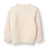 HelloBaby Kız Bebek Floral Teddy Bear Kazak Bisiklet Yaka Uzun Kol