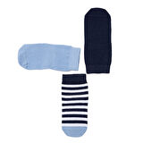HelloBaby Erkek Bebek 3lü Kaydırmaz Çorap