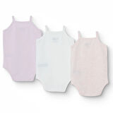 HelloBaby Kız Bebek 3lü Atlet Body Ribana Bisiklet Yaka İp Askılı