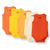 HelloBaby Erkek Bebek 5li Atlet Body Ribana Bisiklet Yaka Atlet Kol