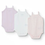 HelloBaby Kız Bebek 3lü Atlet Body Ribana Bisiklet Yaka İp Askılı