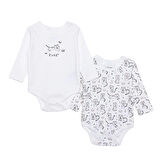 HelloBaby Erkek Bebek 2li Uzun Kol Body İnterlok Çıtçıtlı Yaka