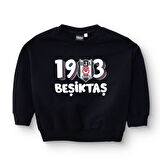 Beşiktaş Unisex Sweatshirt İki İplik Bisiklet Yaka Uzun Kol