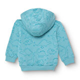 HelloBaby Erkek Bebek Kapüşonlu Sweatshirt Şardonlu İki İplik Kapüşonlu Yaka Uzun Kol