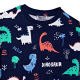 HelloBaby Erkek Bebek Sweatshirt Şardonlu İki İplik Bisiklet Yaka Uzun Kol