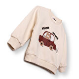 HelloBaby Erkek Bebek Sweatshirt Şardonlu İki İplik Bisiklet Yaka Uzun Kol