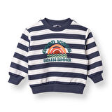 HelloBaby Erkek Bebek Sweatshirt Şardonlu İki İplik Bisiklet Yaka Uzun Kol