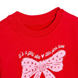 HelloBaby Kız Bebek Sweatshirt Şardonlu İki İplik Bisiklet Yaka Uzun Kol