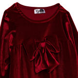 HelloBaby Kız Bebek Chic Elbise Kadife Bisiklet Yaka Kısa Kol